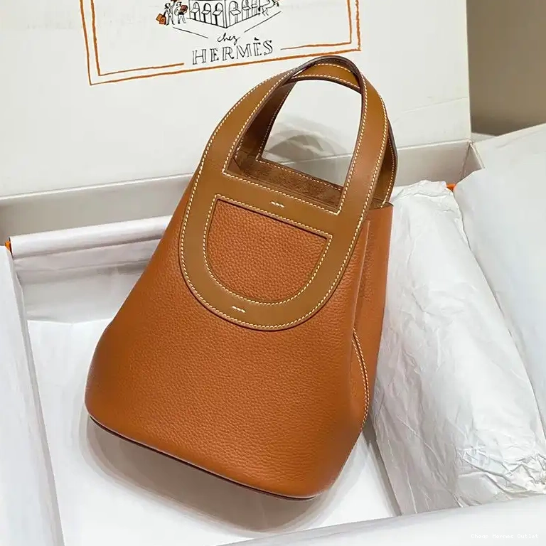 Cheap Leather Clemence Hardware Bag Hermes Brown In-The-Loop In 18 Gold 0509